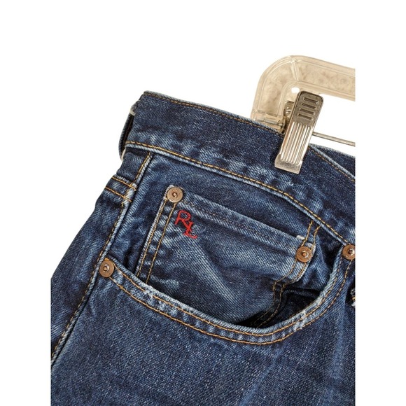 COPY Polo Ralph Lauren Cortland Blue Jean Men 36x32 Distressed Wide Leg (38x31.5 - Picture 6 of 13